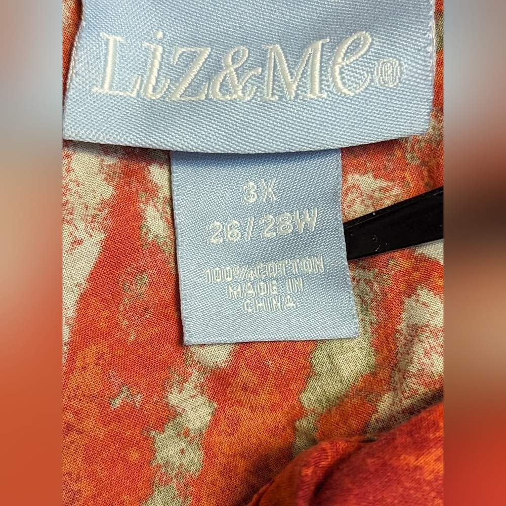 Women's Liz&Me Sleeveless Blouse Orange w/metal studs Size 3X - Picture 4 of 4